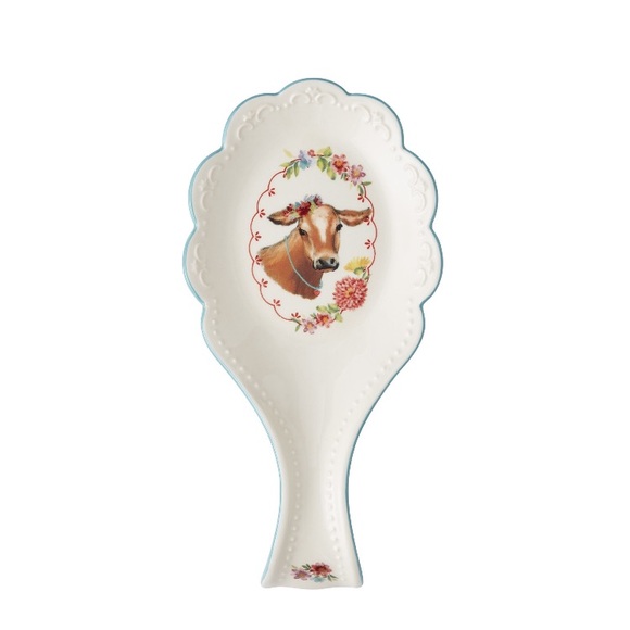 New Pioneer Woman Cow Decal Ceramic Spoon Rest - Picture 3 of 5